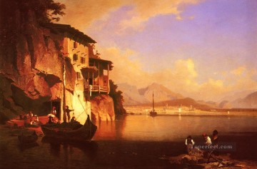 Motio Du Lac Du Garda scenery Franz Richard Unterberger boat Oil Paintings